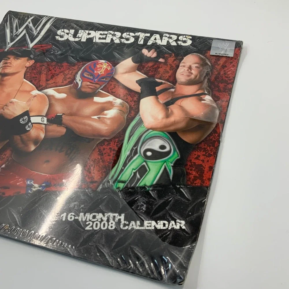 WWE Superstars 2008 Wall Calendar 16 Month John Cena Rey‎ Mysterio New Sealed
